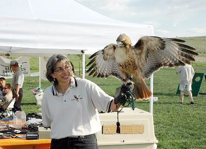 Deb with Red-tailed Hawk