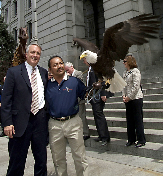 HawkQuest Exective Director Kin Quitugua with Colorado Governor Bill Ritter