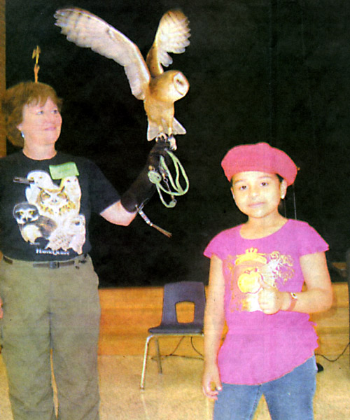 Student with Barn Owl
